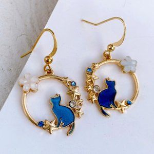 Gold plated Cute little cat earrings